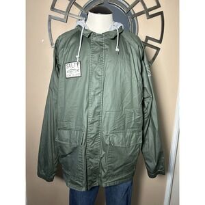 SALTY CREW Deckhand Sink Or Swim Hooded Green Jacket Size XL‎ -